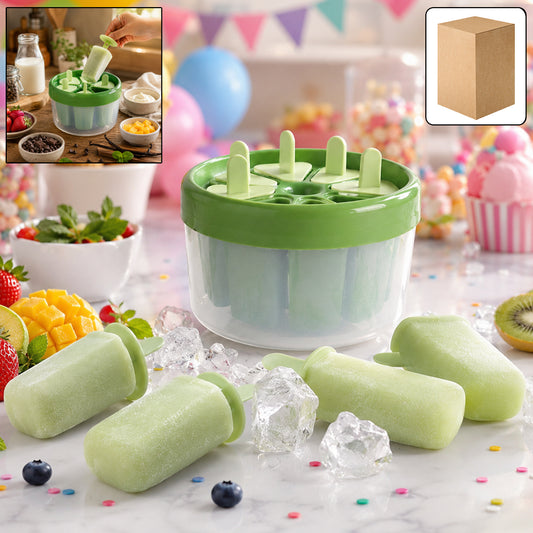 Plastic Ice Candy Popsicle Maker (8 Mold 1 Set)